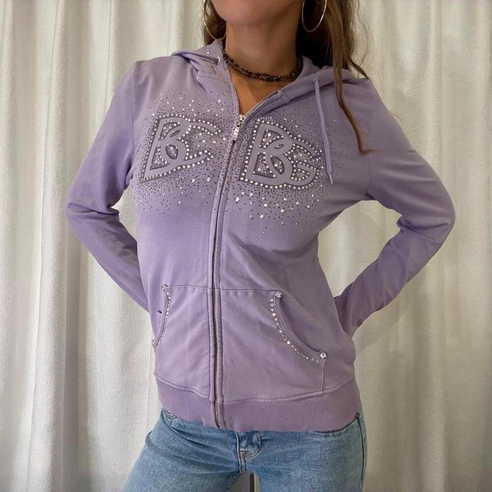 Vintage y2k bcbg rhinestone zip